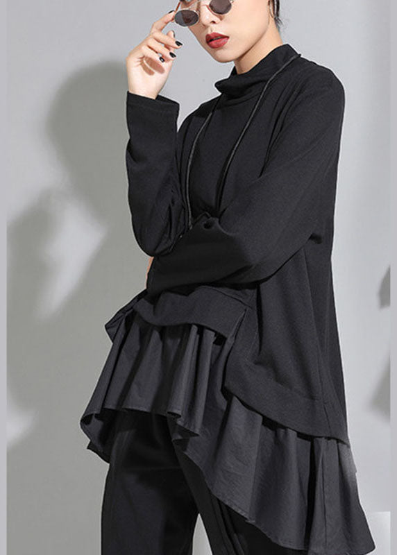 Kvinnors Långärmad Top med Asymmetrisk Design 1