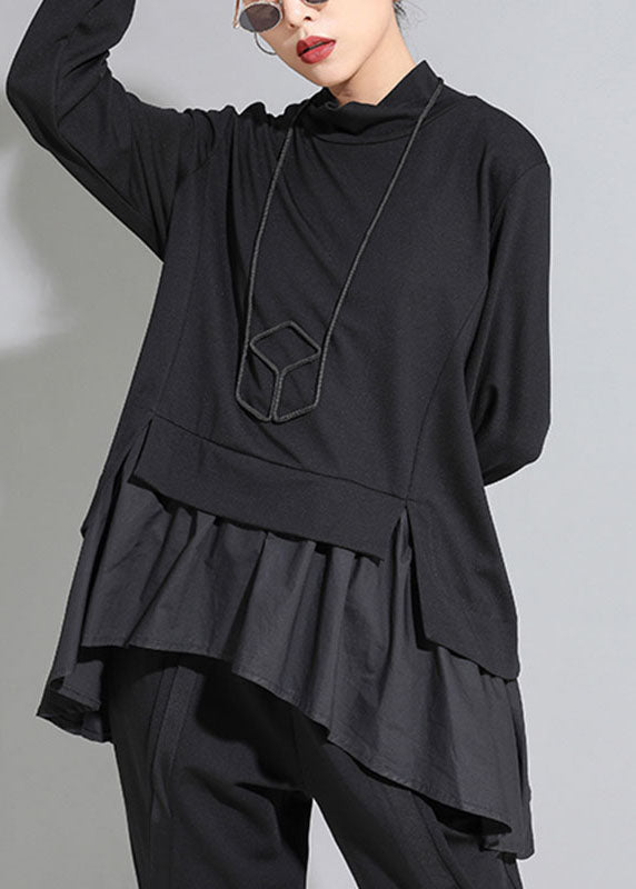 Kvinnors Långärmad Top med Asymmetrisk Design 2