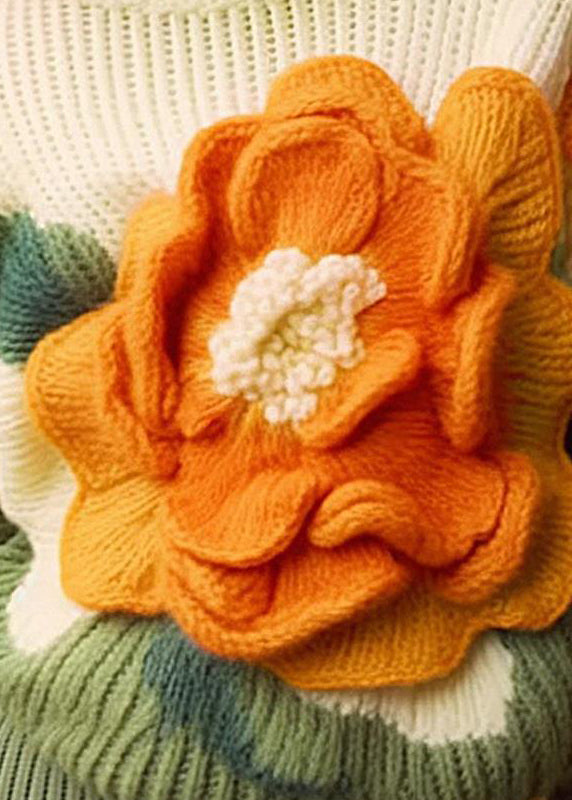 Kvinnors Långärmad Topp med O-hals och Blommönster 3