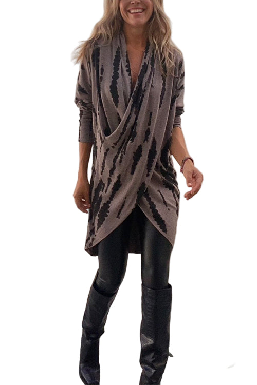 Kvinnors Långärmad Topp med Oregelbunden Framsida 0