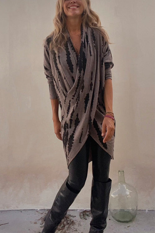 Kvinnors Långärmad Topp med Oregelbunden Framsida 1