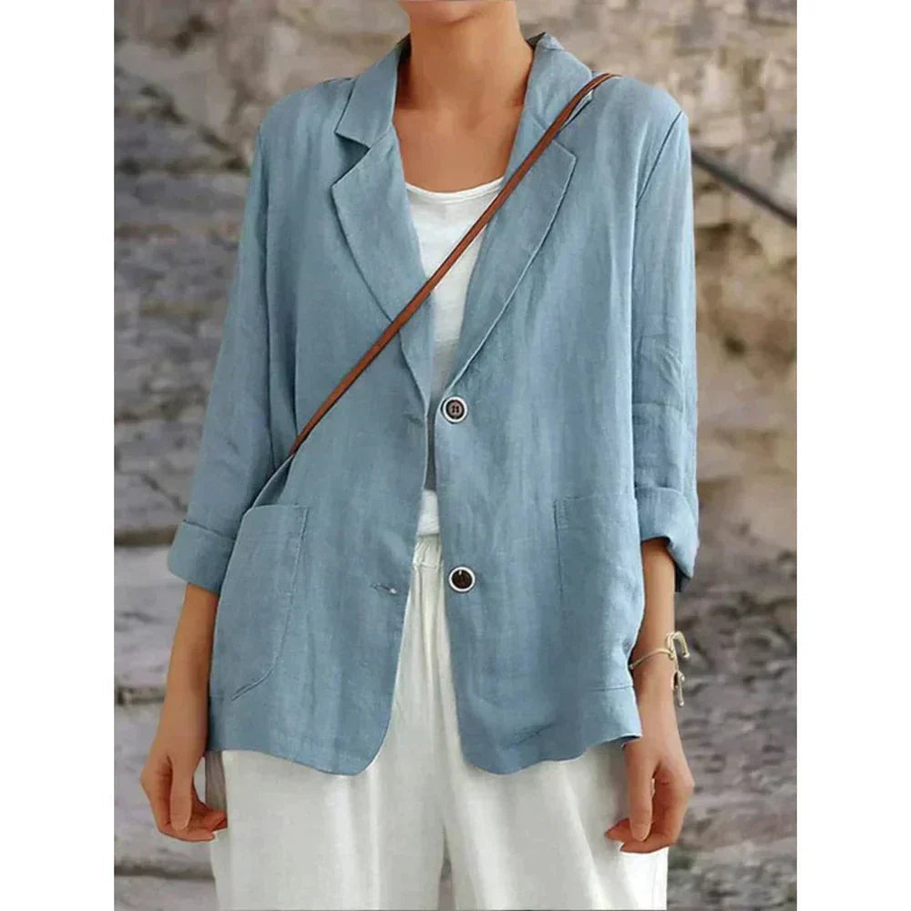 Kvinnors Lättvikts Blazer Avslappnad Stil 1