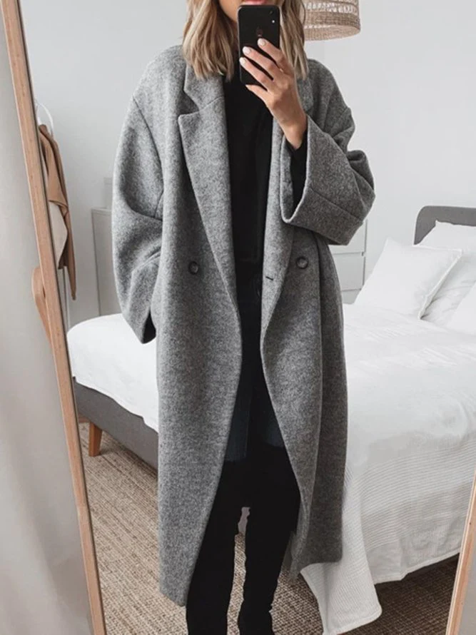 Kvinnors Longline Kappa Överdimensionerad 1