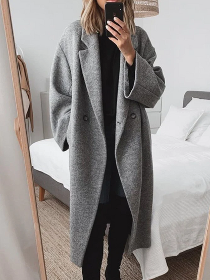 Kvinnors Longline Kappa Överdimensionerad 1
