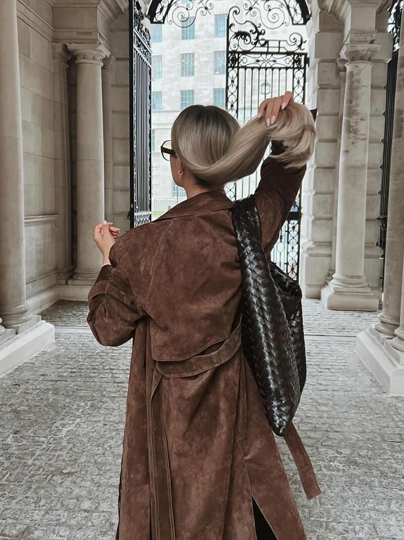 Kvinnors Longline Trench Coat 3