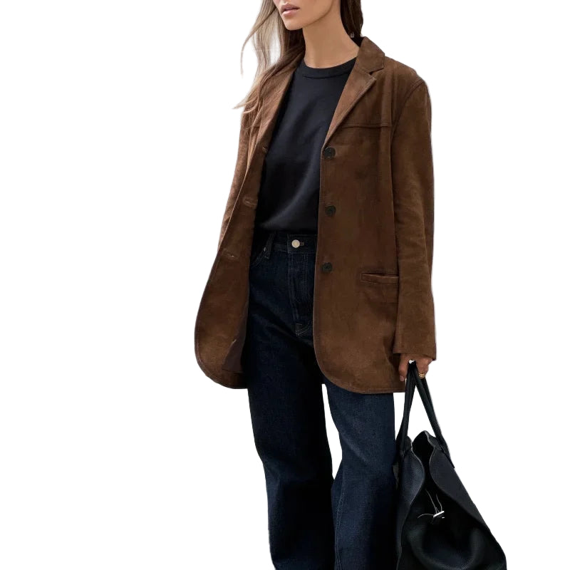 Kvinnors Löstsittande Mockajacka 0