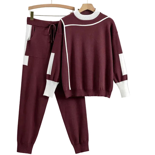 Kvinnors Lounge Set Med Tröja Och Byxor Trendig Stil 0