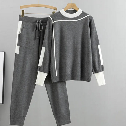Kvinnors Lounge Set Med Tröja Och Byxor Trendig Stil 1