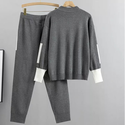 Kvinnors Lounge Set Med Tröja Och Byxor Trendig Stil 2