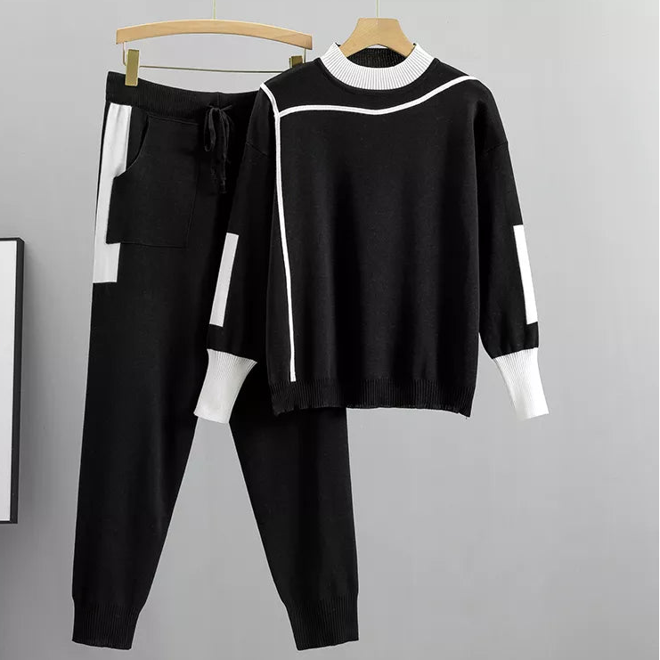 Kvinnors Lounge Set Med Tröja Och Byxor Trendig Stil 3