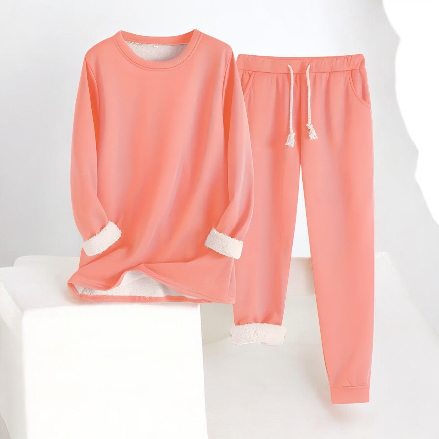 Kvinnors Lounge Set Oversized Mjuk Polyesterblandning 3