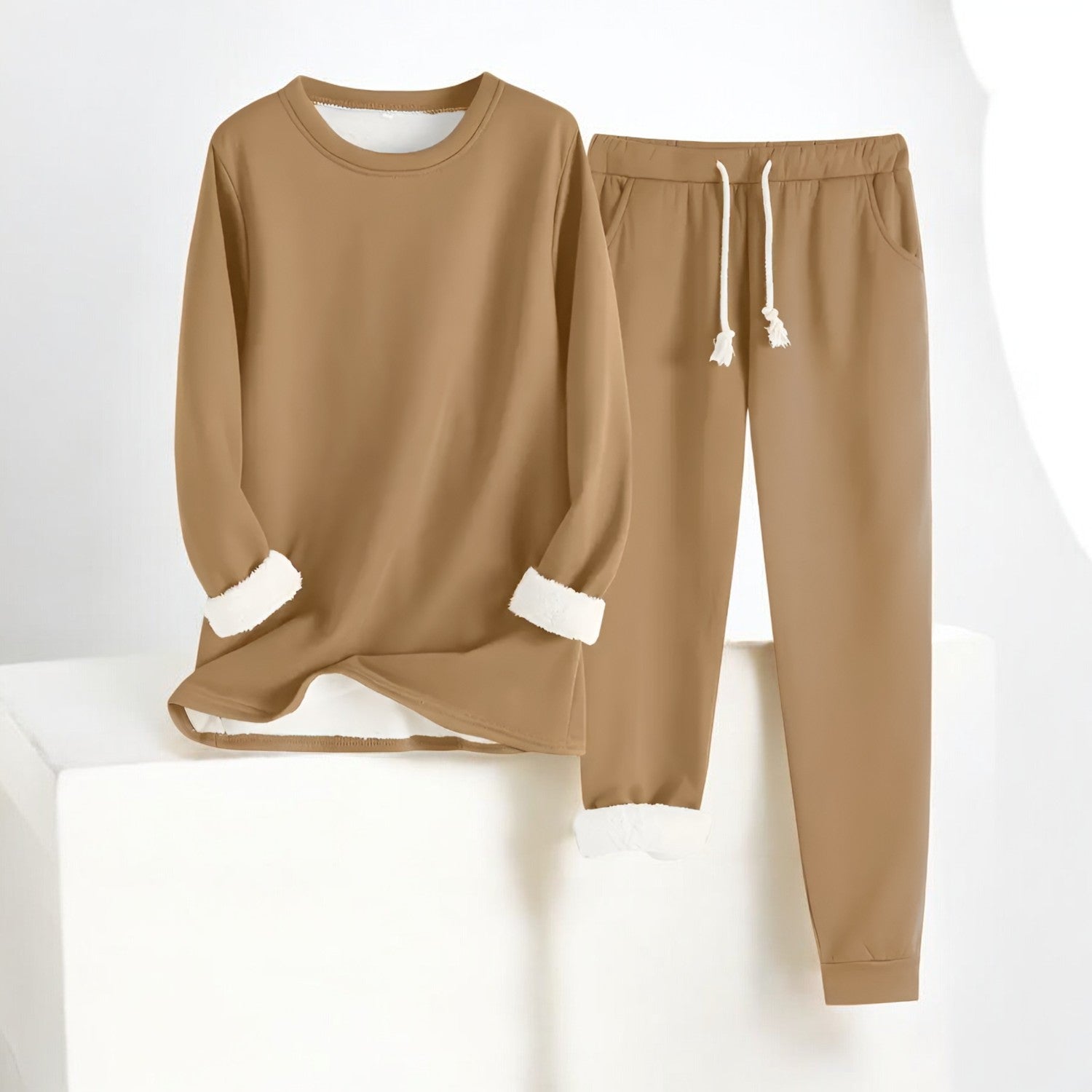 Kvinnors Lounge Set Oversized Mjuk Polyesterblandning 4