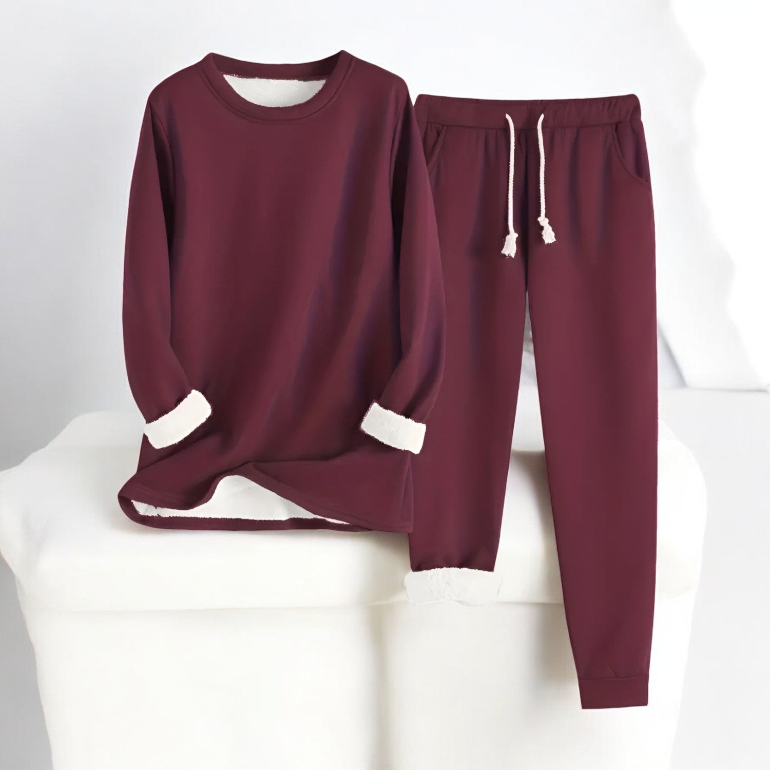 Kvinnors Lounge Set Oversized Mjuk Polyesterblandning 5