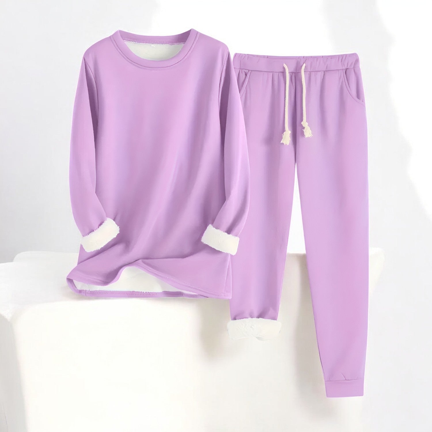 Kvinnors Lounge Set Oversized Mjuk Polyesterblandning 6