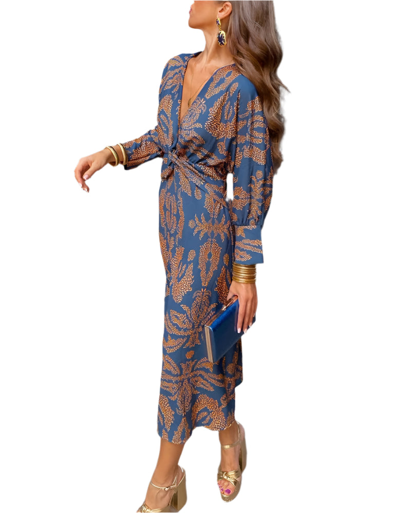 Kvinnors Maxi Klänning Boho Wrap Stil 0