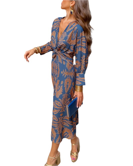 Kvinnors Maxi Klänning Boho Wrap Stil 0