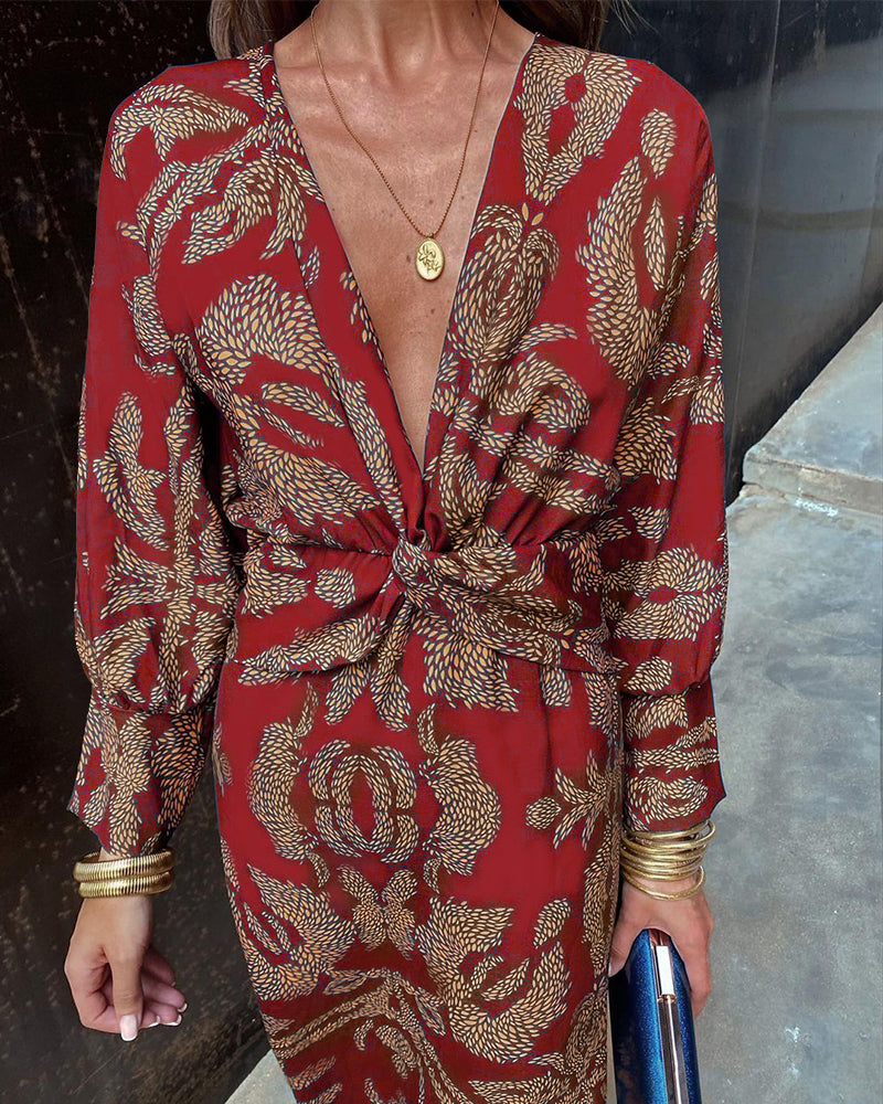 Kvinnors Maxi Klänning Boho Wrap Stil 8