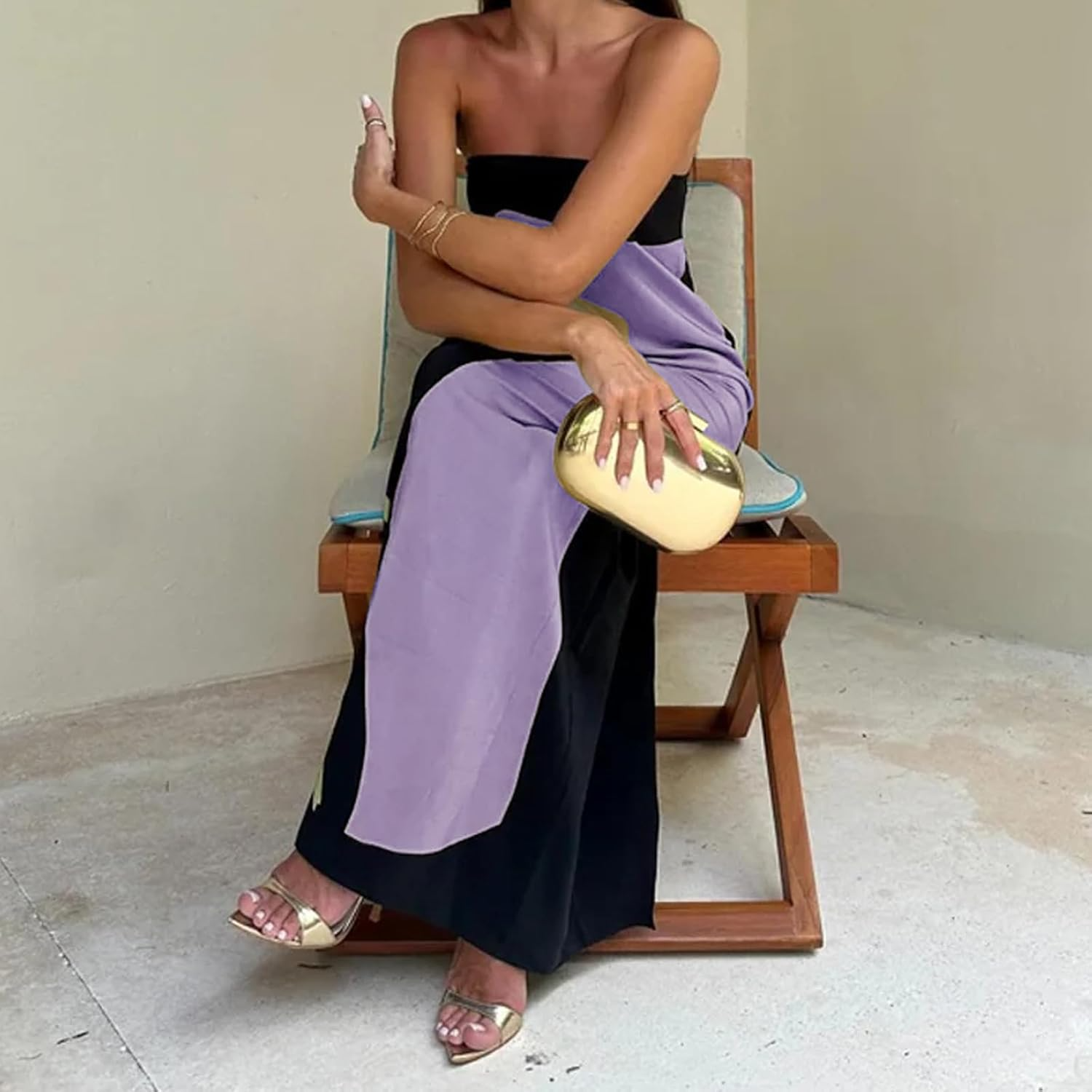 Kvinnors Maxi Klänning Flödande Design 5