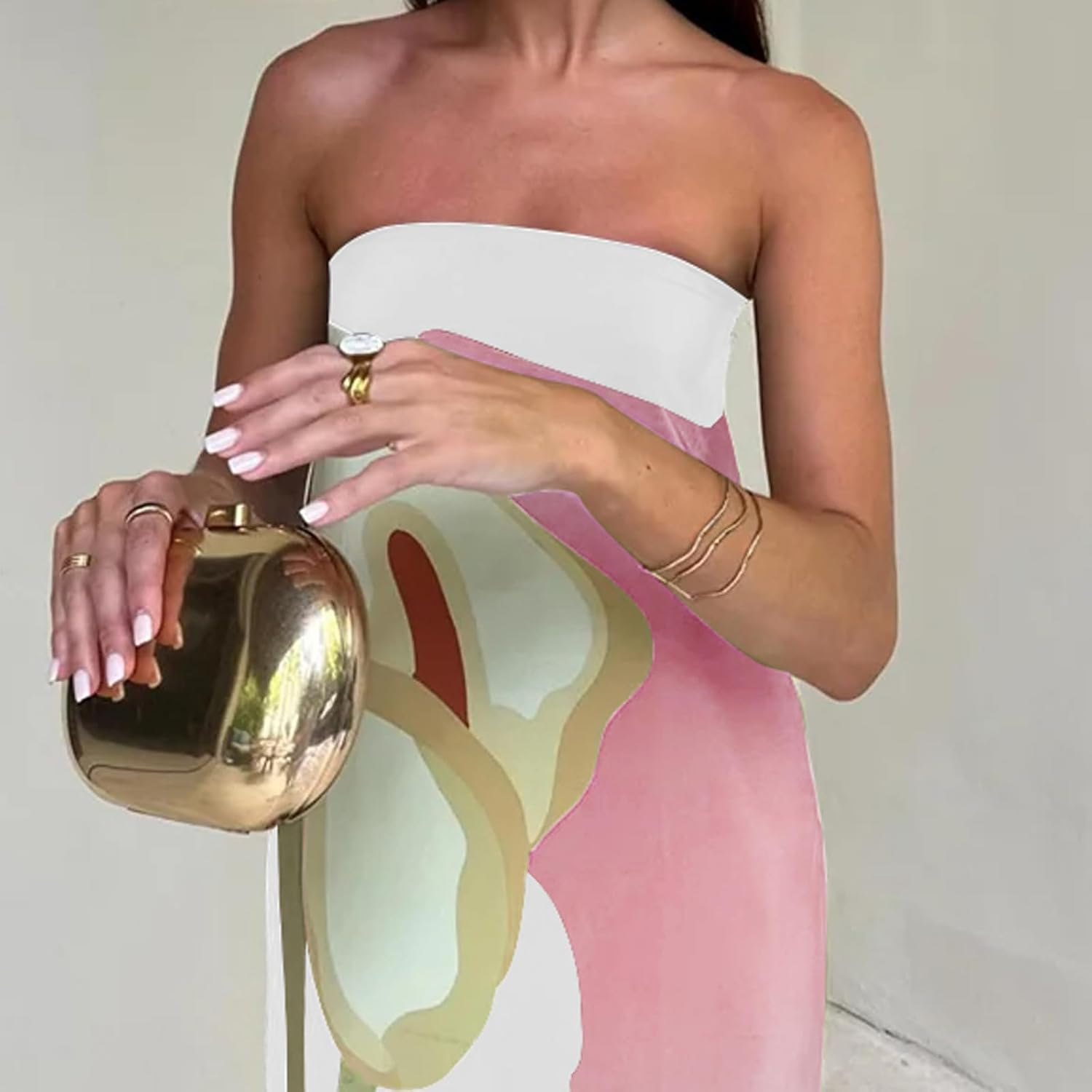 Kvinnors Maxi Klänning Flödande Design 8