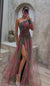 Kvinnors Maxi Klänning Off-the-Shoulder Blommönster Polyester 2