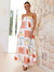 Kvinnors Maxi Klänning Strapless Flowy Design 8