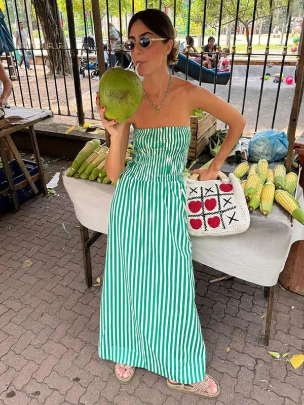 Kvinnors Maxi Klänning Tube Top Utan Ärmar 2