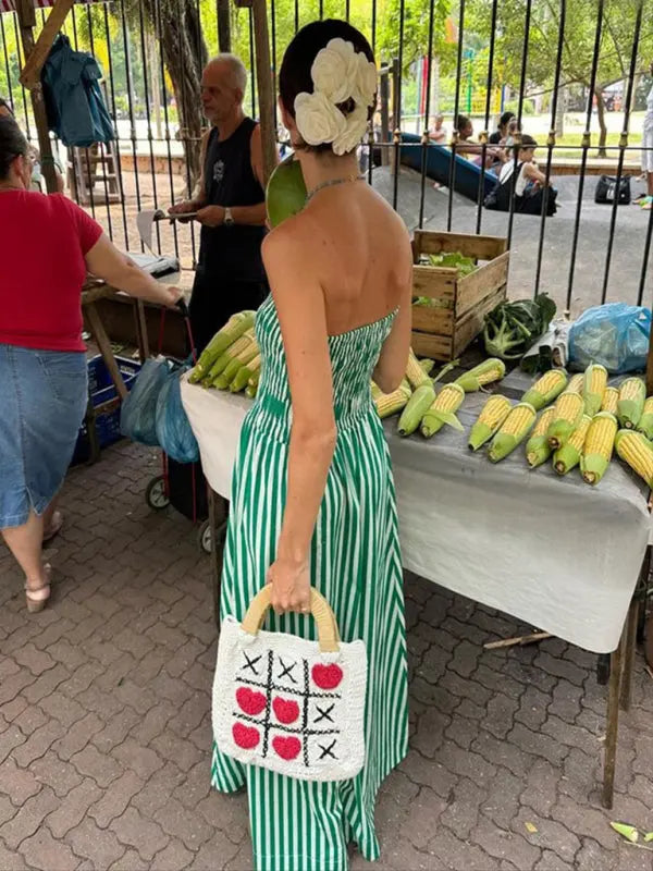 Kvinnors Maxi Klänning Tube Top Utan Ärmar 3