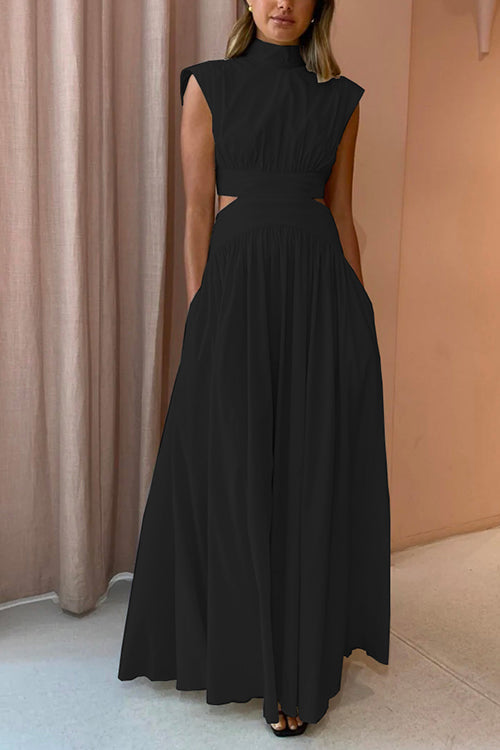 Kvinnors Maxi Klänning med Mockneck och Utsnitt 2