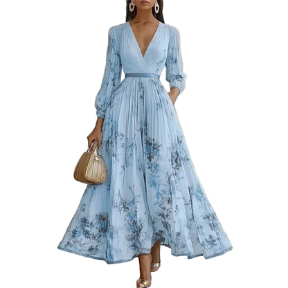 Kvinnors Maxi Klänning med V-ringning 0