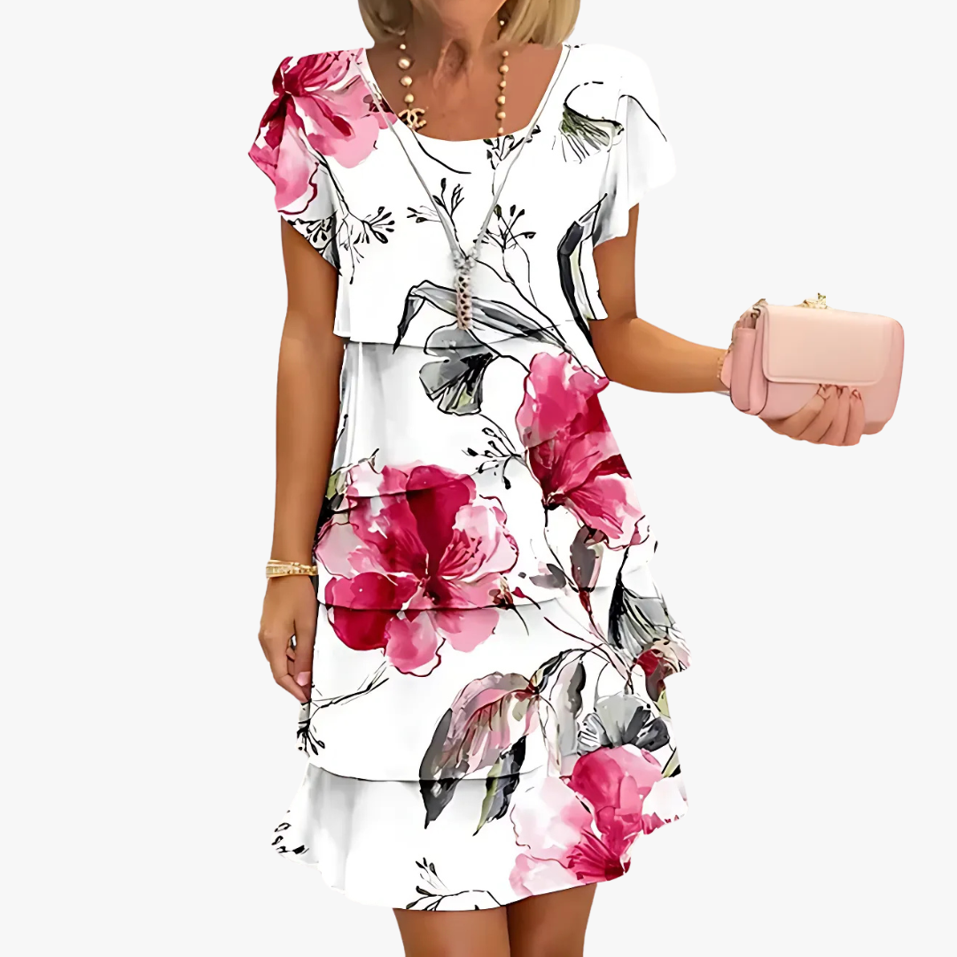 Kvinnors Maxiklänning Blommönster Flödande Design 1