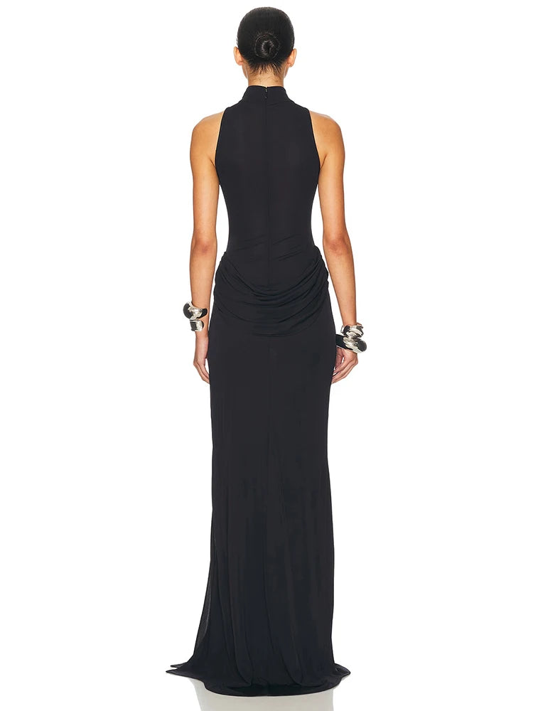 Kvinnors Maxiklänning Off-Shoulder Draperad 2