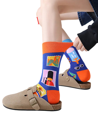 Kvinnors Mid Calf Strumpor med Asymmetrisk Design 0