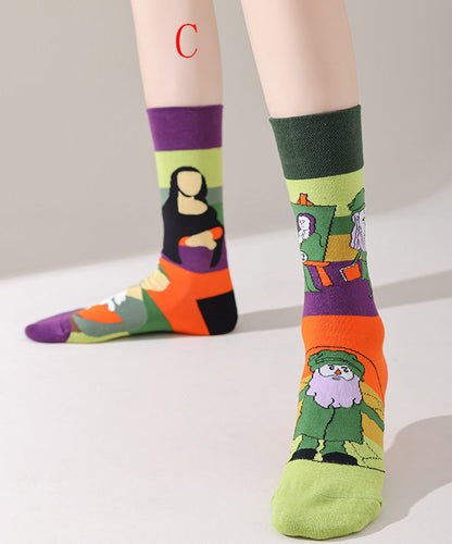 Kvinnors Mid Calf Strumpor med Asymmetrisk Design 2