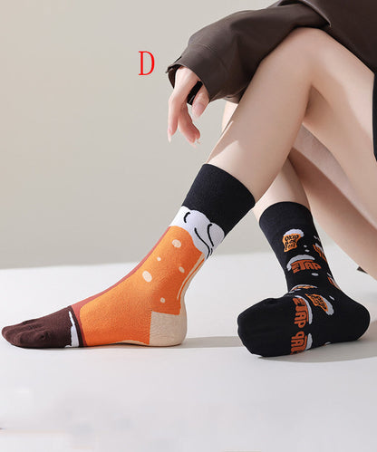Kvinnors Mid Calf Strumpor med Asymmetrisk Design 3
