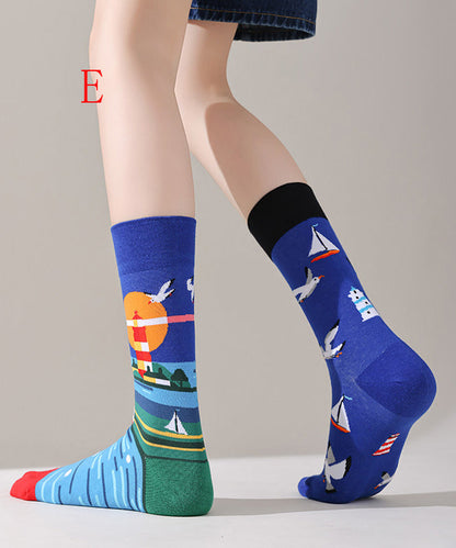 Kvinnors Mid Calf Strumpor med Asymmetrisk Design 4
