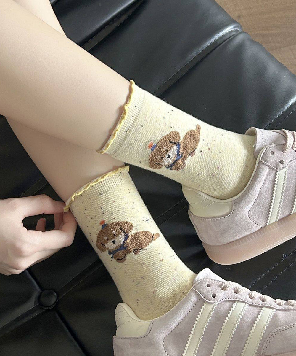 Kvinnors Mid Calf Strumpor med Tecknat Svampmotiv 2