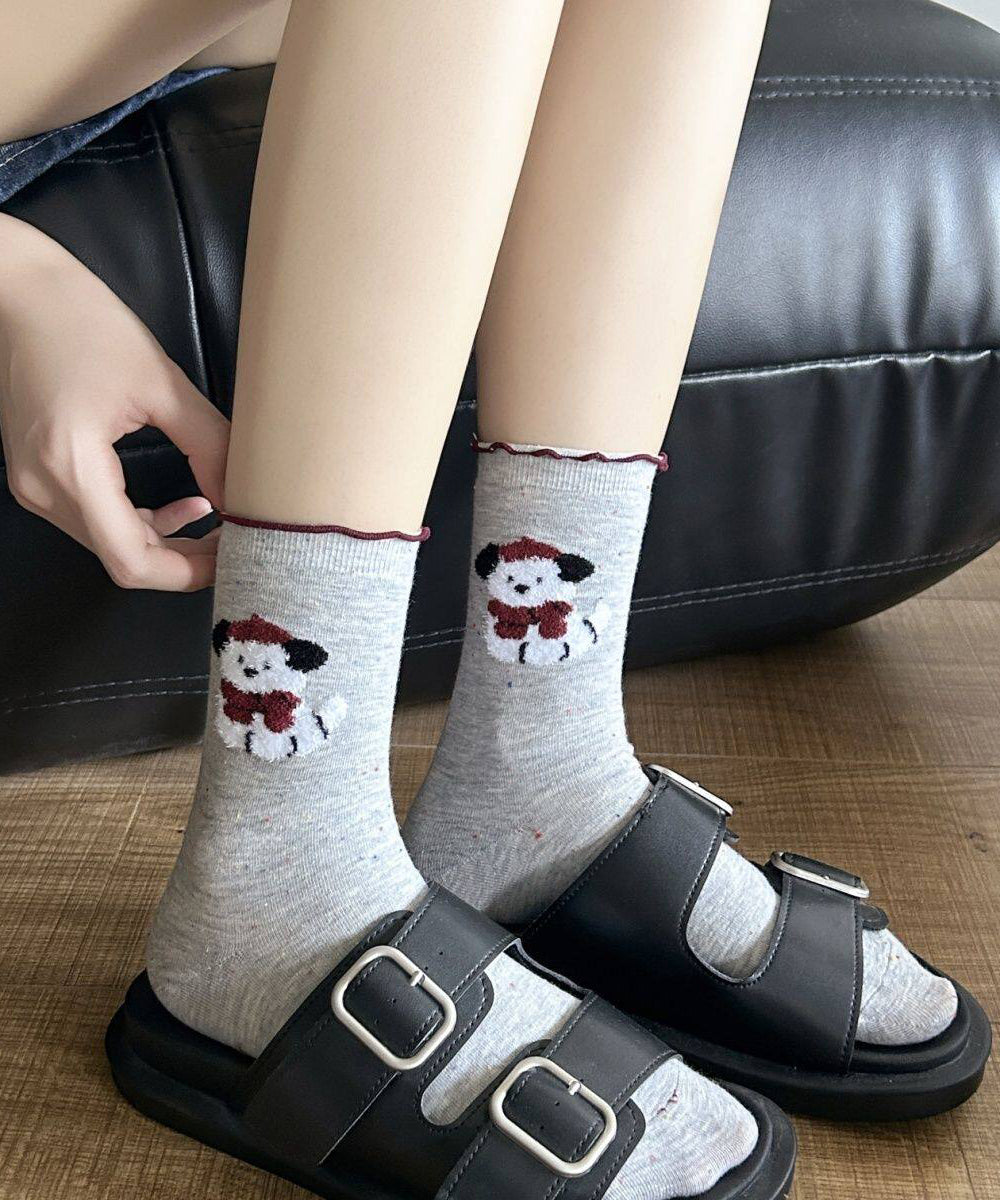 Kvinnors Mid Calf Strumpor med Tecknat Svampmotiv 3