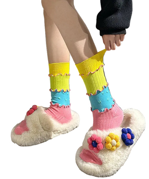 Kvinnors Mid Calf Strumpor med Volanger 0