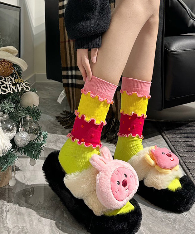 Kvinnors Mid Calf Strumpor med Volanger 1
