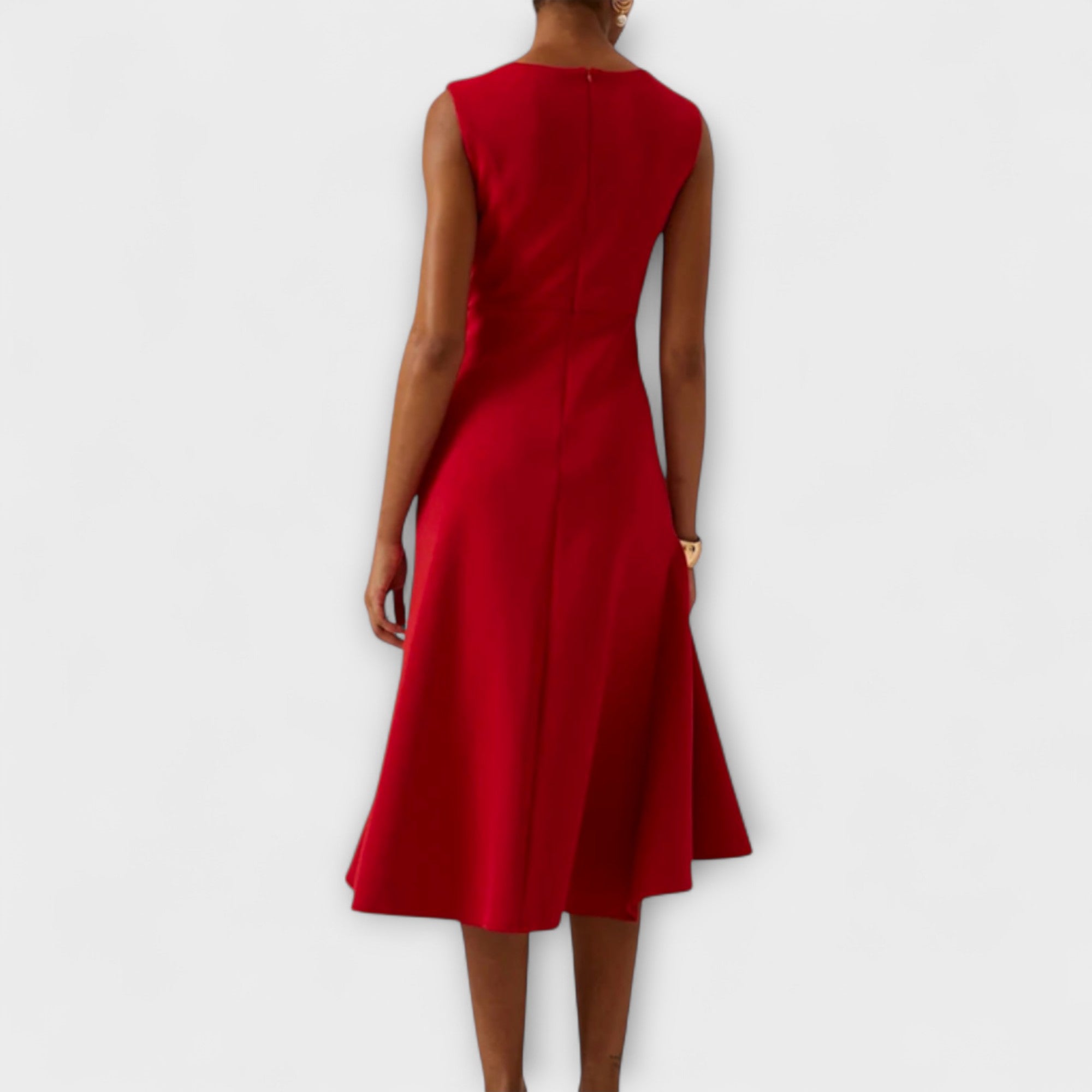 Kvinnors Midi Klänning Asymmetrisk Stil 1