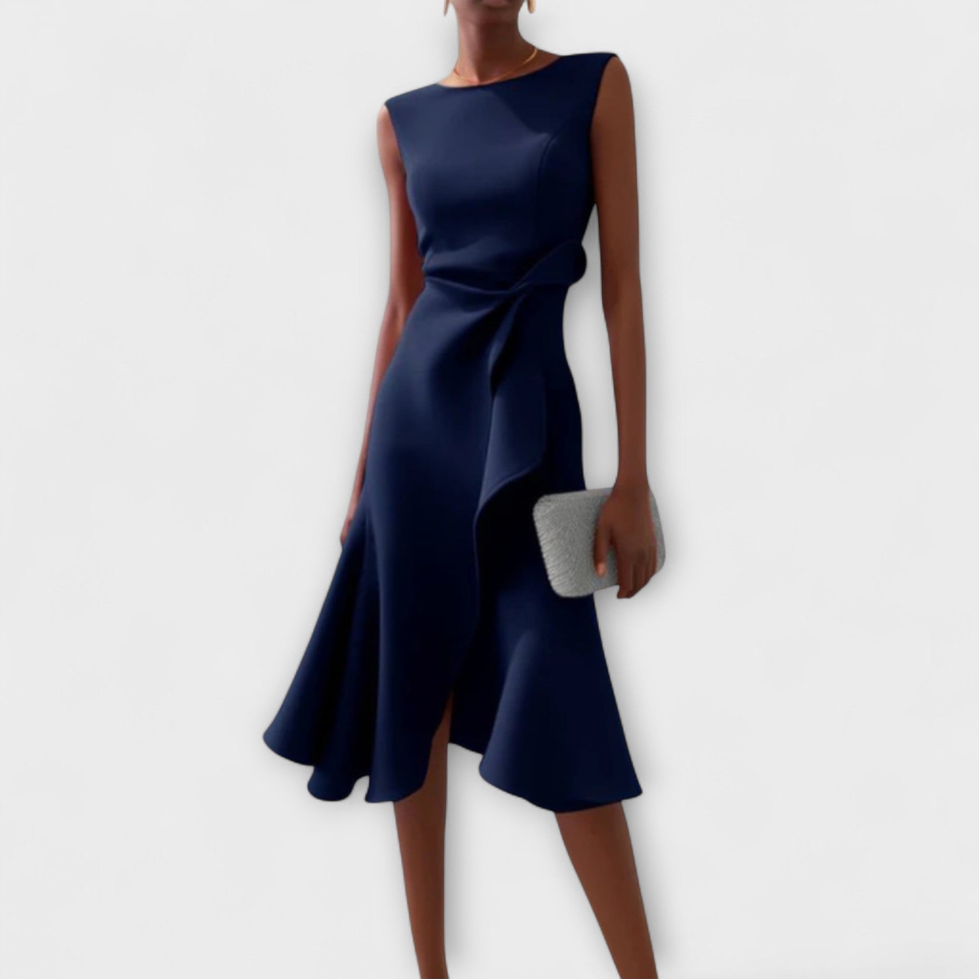 Kvinnors Midi Klänning Asymmetrisk Stil 2