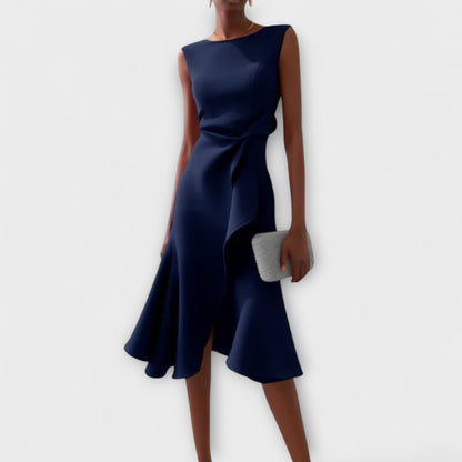 Kvinnors Midi Klänning Asymmetrisk Stil 2
