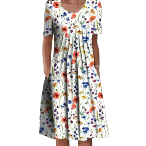 Kvinnors Midi Klänning Blommig Stil 0