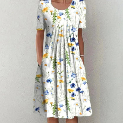 Kvinnors Midi Klänning Blommig Stil 1