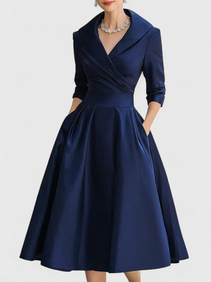 Kvinnors Midi Klänning Elegant Stil 4