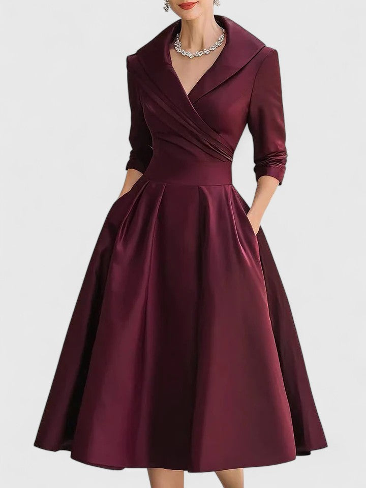 Kvinnors Midi Klänning Elegant Stil 5
