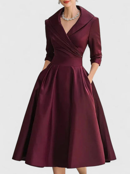 Kvinnors Midi Klänning Elegant Stil 5