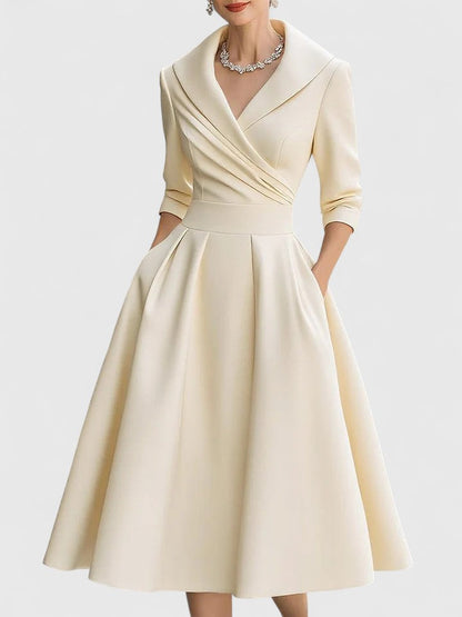 Kvinnors Midi Klänning Elegant Stil 6