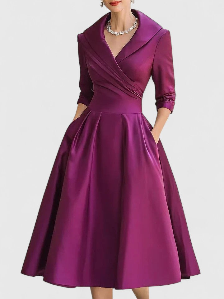 Kvinnors Midi Klänning Elegant Stil 7