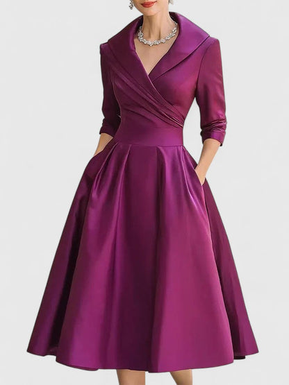 Kvinnors Midi Klänning Elegant Stil 7